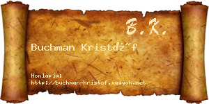 Buchman Kristóf névjegykártya